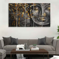 VIBECRAFTS Gautam Buddha Sculpture Wall Painting Set of Five For Home|Office|Living Room|Gift (PTVC5Pcs4_8655)