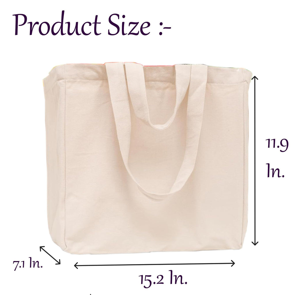 ECHSRT Reusable Cotton Grocery Shopping Bag- Eco-Friendly,Durable,Machine Washable,Large Capacity|Evoiournmental Friendly|Sustainable Shopping|Say No To Plastic (Plain 200 GSM,Pack Of 2),Beige