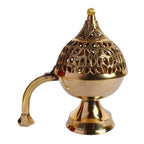 Artvarko™ Brass Incense Loban Dani Holder Dhuna Charkol Dhoop Dani Aarti Loban Burner Purifying with Handle Big Size (7x4.5x7 Inch)