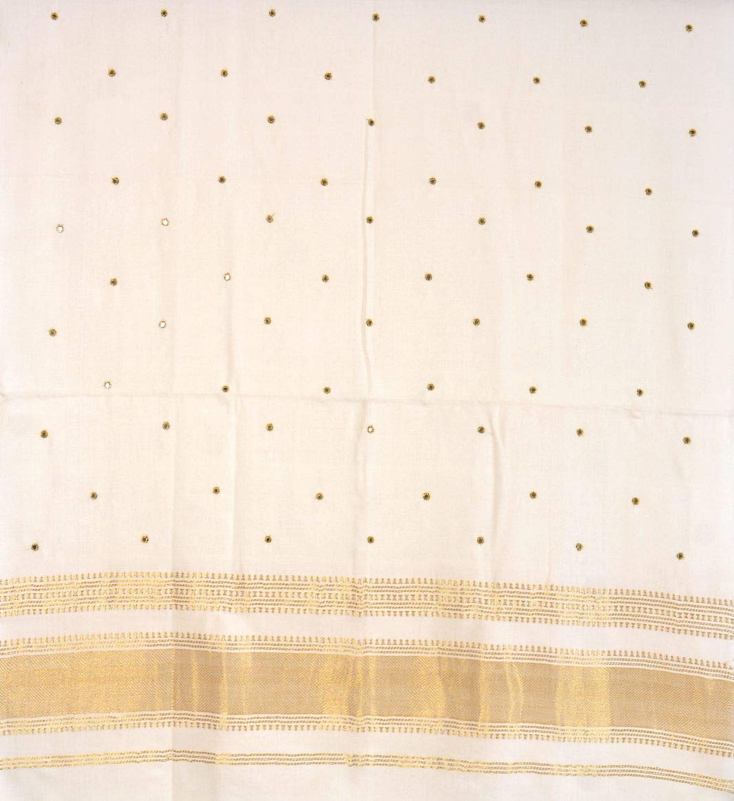 Prijam Women's Shawl (R 46 Gold zari_Off-White_One Size)