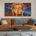 VIBECRAFTS Peaceful Buddha Premium Canvas Wall Painting With Frame for Living Room Drawing Room Home|Office|Gift (PTVCH_2229)