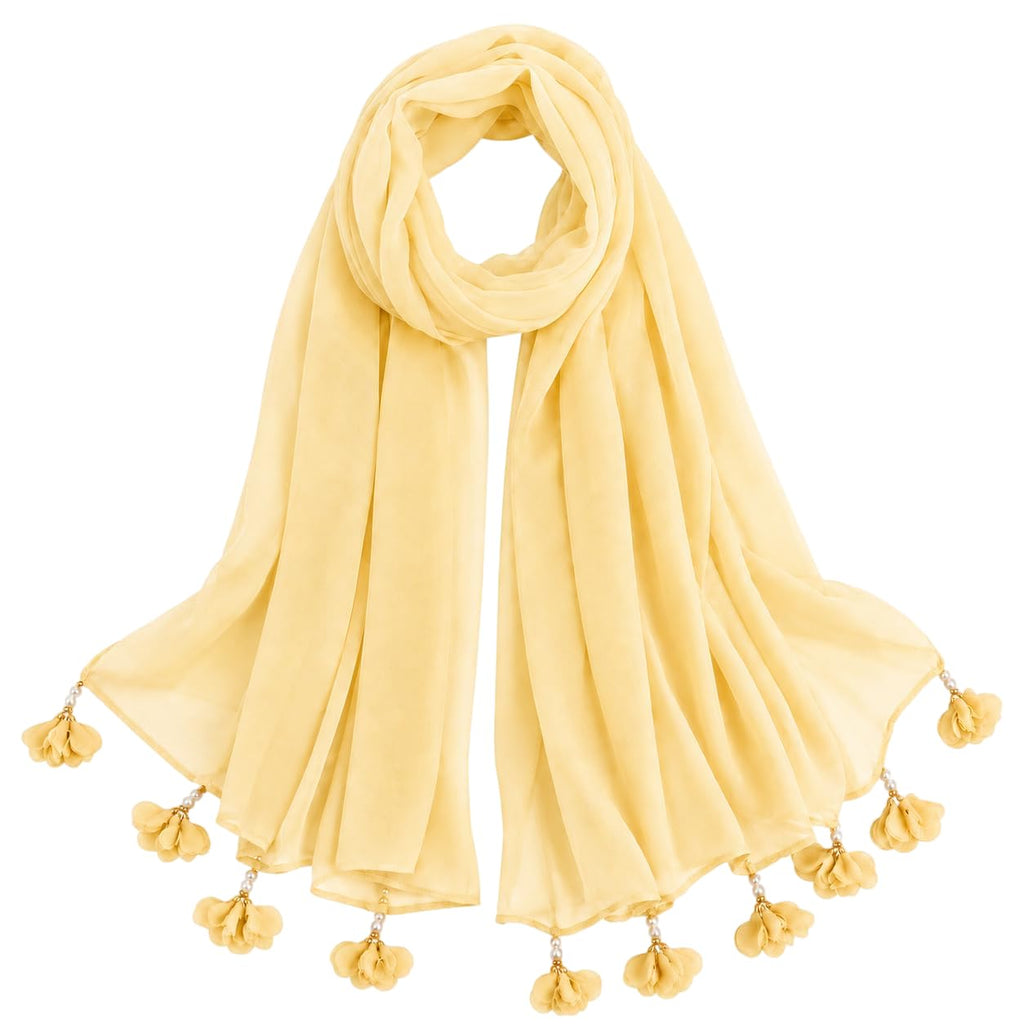 Women’s Chiffon Scarf Soft Lightweight Premium Stoles for Girls & Women | Stylish Modest Wear Dupatta for Daily & Party Use (Light mustard)
