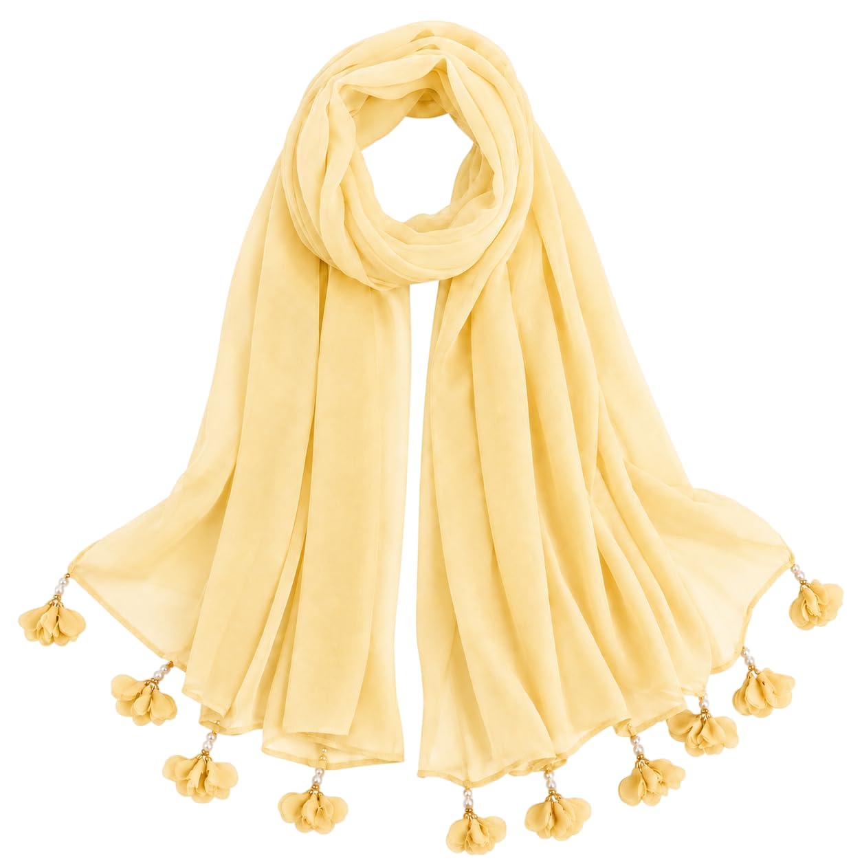 Women’s Chiffon Scarf Soft Lightweight Premium Stoles for Girls & Women | Stylish Modest Wear Dupatta for Daily & Party Use (Light mustard)