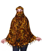 Vinsh Enterprise Cotton Long Scarf Cum Mask Scarves Usable for Vehicle Driver | White Printed Design | Universal Size | For Girl & Women | Soft & Breathable Sun Protection (Fouji - Burnt Orange)