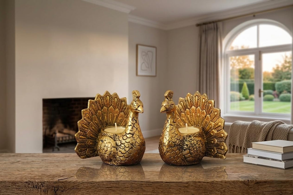 KridayKraft Designed with a Versatile Central Cavity, This Peacock Serves as a Stunning tealight Candle Holder, a mini Indoor Planter, a Unique Pen Stand, or a Sophisticated Vanity Organizer.