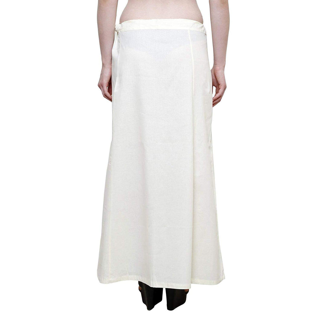 Women's Cream Cotton Petticoat Saree Cotton Underskirt Adjustable Waist, Breathable & Comfort Fit Soft Inskirt for Sarees