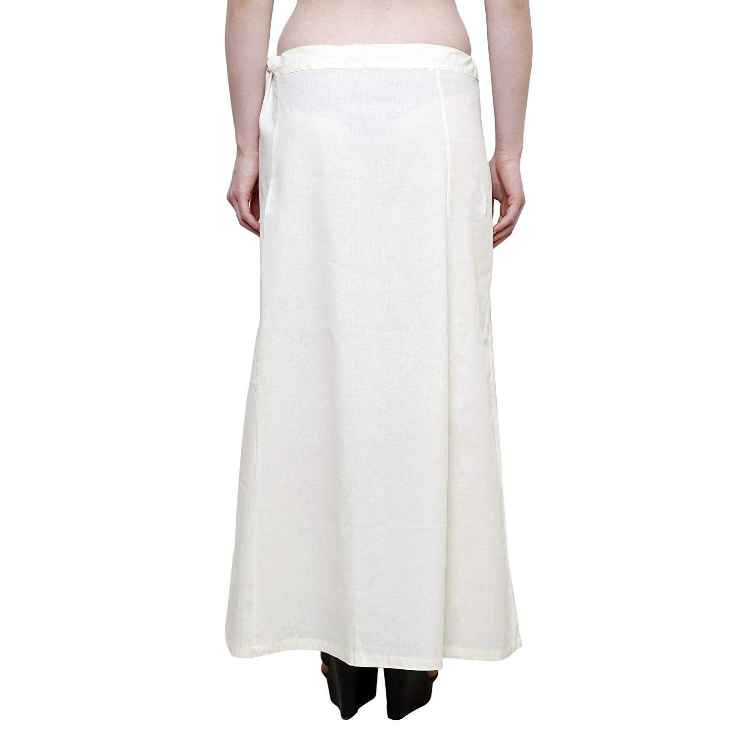 Women's Cream Cotton Petticoat Saree Cotton Underskirt Adjustable Waist, Breathable & Comfort Fit Soft Inskirt for Sarees