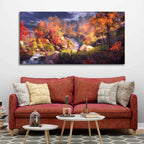 VIBECRAFTS Homcraft Canvas Paintings for Living Room Drawing Room Autumn Season Nature Scenery Canvas Wall Painting Fitted With Wooden Frame For Home | Office | Living Room | Gifts (PTVCH_2535)