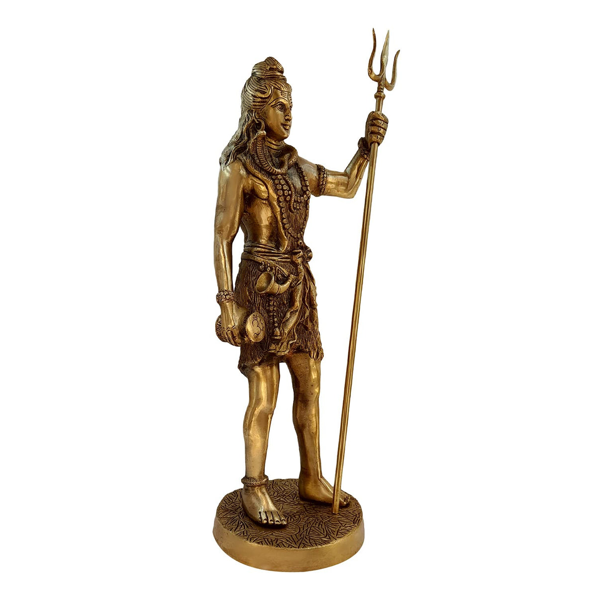 ARTVARKO 18 Inch Big Brass God Shiva Shankar Bhagwan Standing Shiv Idol Sculpture Statue Murti Puja Room, Temple