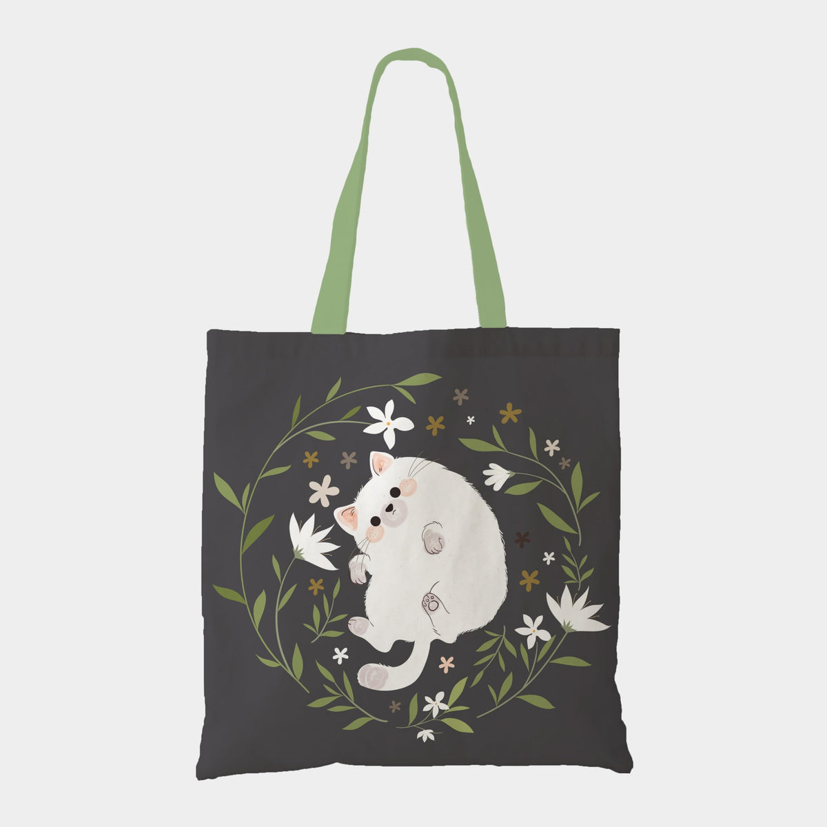 Purple Tree Cute Cat Canvas Tote - 1 Pc, Women's Printed Stylish Bag