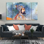 VIBECRAFTS Chhatrapati Shivaji Maharaj Wall Painting Five Pieces For Home|Office|Living Room|Gift (PTVC5Pcs4_8734)