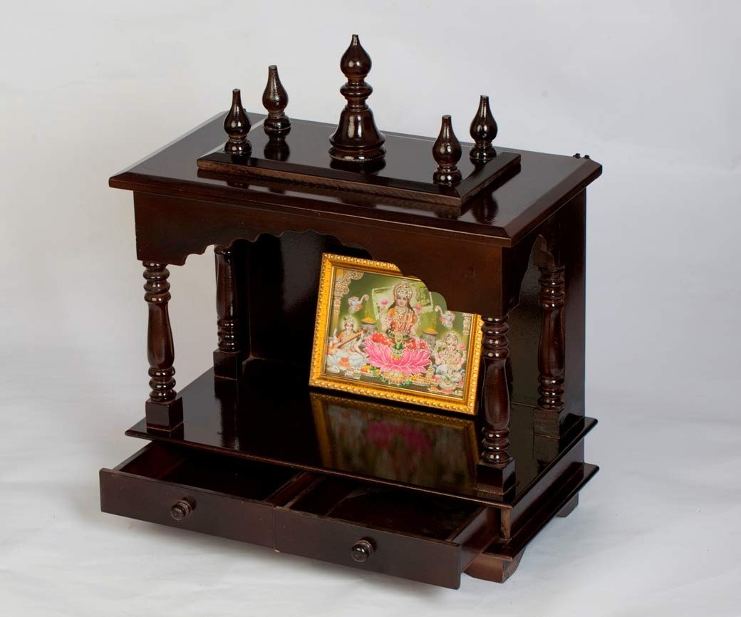 Kamdhenu art and craft Wood Home Temple (18 x 9 x 21 inch, Brown)