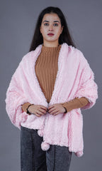 Diamond Craft faux fur woolen Warm Fancy Winter Scarf/Shawl/Dupatta/Hijab/Wrap/Scarves/StolesWrap for Women-Available in many color (PINK)