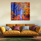 VIBECRAFTS Beautiful Forest 3 Pieces Canvas Wall Painting Fitted With Wooden Frame For Home | Office | Living Room | Gifts (PTVC3Pcs1_9511)