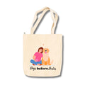 snapiq COTTON 350 GSM Canvas Tote Bag for Women and Girls Thick Fabric with Zipper (Beige, Dog1)