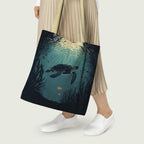 The Purple Tree Beach Dreams Tote Bag With Ocean Theme For Women - 1 Pc, Woman Tote Bag, Eco-Friendly Tote Bag, Underwater Wonder Tote Bags, Gifts For Women - Tote Bag, Green