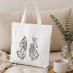 Adorvue Couple Jaimala DIY Tote Bag Painting Kit for Kids & Adults Premium Canvas Cotton Reusable Tote Bag for Kids & Adults DIY Art & Craft Projects, Eco-Friendly Everyday Handbag Pack of 2