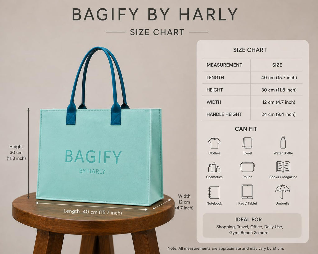 SAVNKITA BAGIFY by Harly Reusable Non-Woven Shopping Tote Bag with Durable Handles | Eco-Friendly Gift & Retail Carry Bag | Mint Green