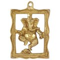 SVARUP Brass Ganesh Wall Hanging Ganesha Idol in Gold Color Height 9 Inch