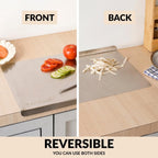 Nestasia Stainless Steel Counter Top Chopping Board (41.5cm x 29cm) | Anti-Slip Rustproof Cutting Board with Measurement Markings for Chopping Fruits & Vegetables