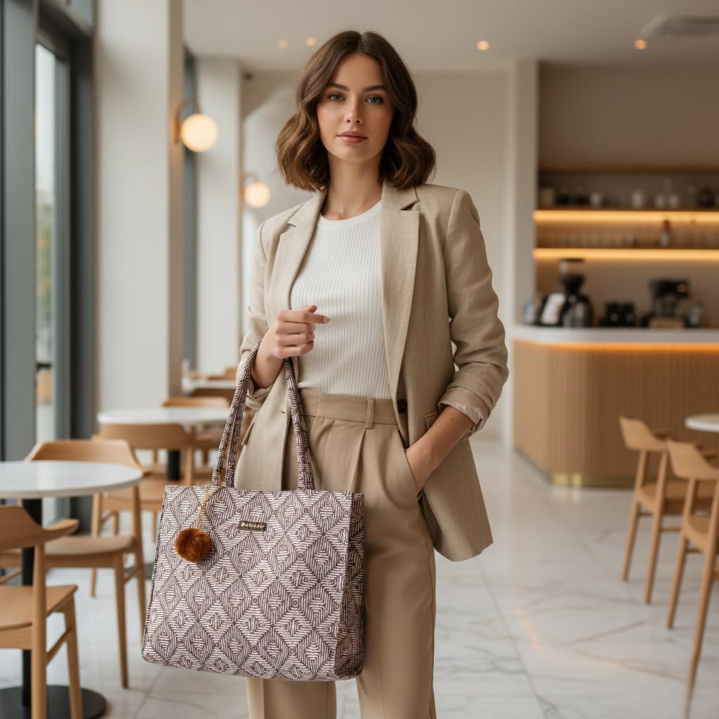 ENSAC Tote Bags For Womens Big Purses And Handbags Ladies Big Shoulder Bag Premium Large Capacity Tote Bag for Girls Elegant Casual Office & College Bag Spacious Handbag With Inner Pockets