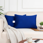 STITCHNEST Quilted Velvet Cushion Covers Set of 2 | Soft Blue | 12x18 Inches | Premium Sofa & Living Room Décor