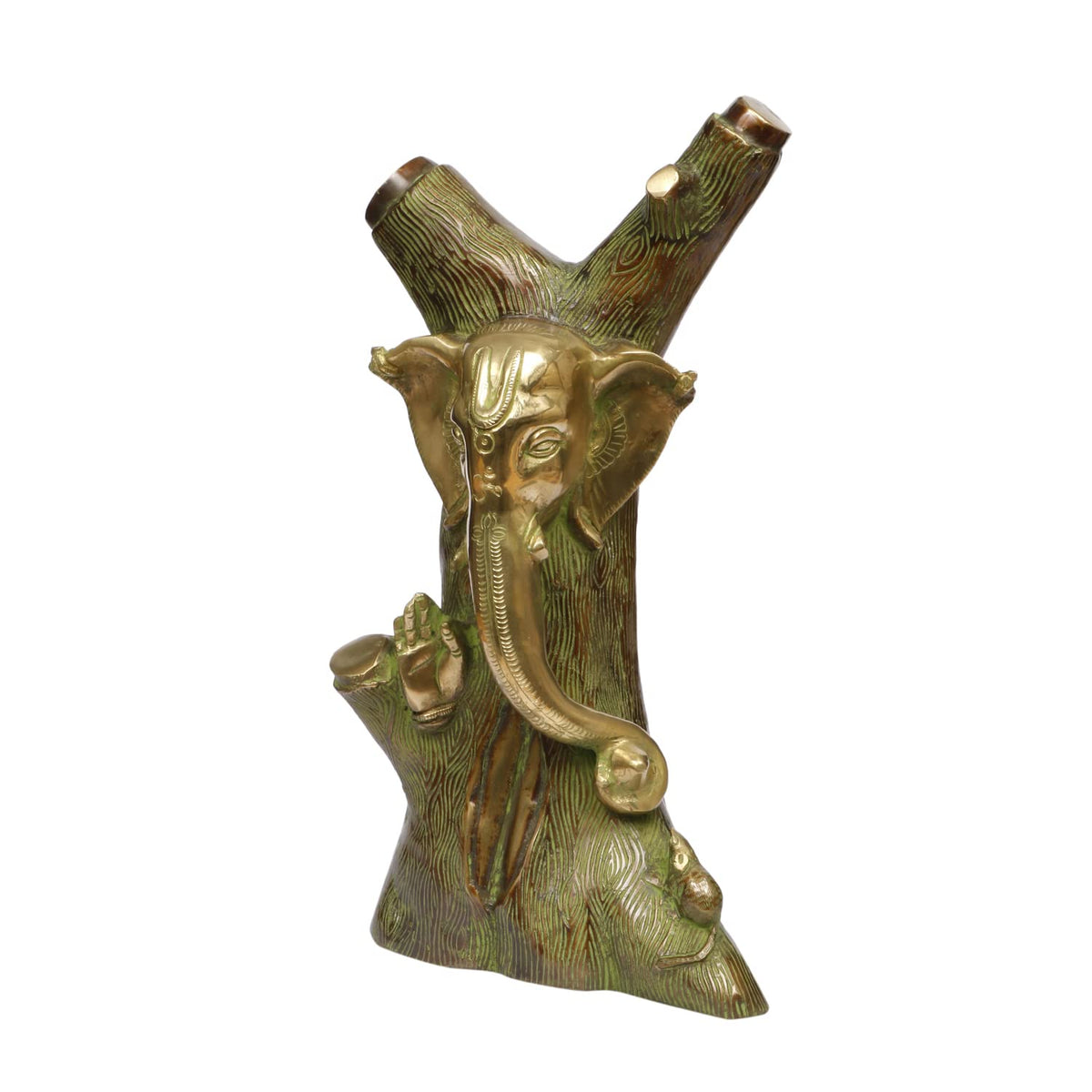 ARTVARKO Brass Ganesha Idol Tree Style Figurine 12 Inches