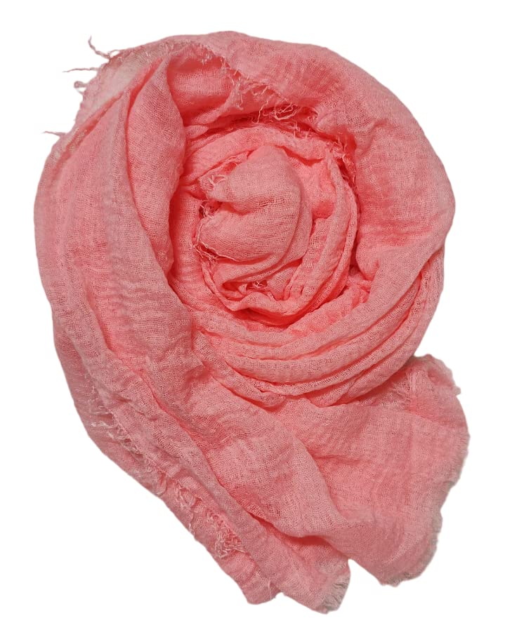 IBA ISBA COLLECTIONS Women's Crinkle Cotton Scarf, Stoles, Hijab (80 x 190 Cms) (Combo3units)