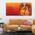VIBECRAFTS Canvas Paintings for Living Room Drawing Room Indian Warrior Chhatrapati Shivaji Maharaj Canvas Wall Painting Fitted With Wooden Frame For Home | Office | Gifts (PTVCH_2523N)