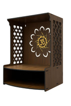 WIZZARTPRINTS Beautiful Wooden Pooja Stand for Home Mandir with LED Spot Light | Wall Mounted Temple for Home and Office | Compact Wooden Puja Mandir Desing 5