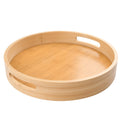 Acacia Wood Platter Boards Long Decorative Trays Home Decor Cheese Board Wooden Serving Platters for Cookie, Snack, Dessert, Food Dish Cake Appetizer Plates (Round Serving Wooden 12inch)