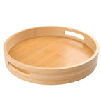 Acacia Wood Platter Boards Long Decorative Trays Home Decor Cheese Board Wooden Serving Platters for Cookie, Snack, Dessert, Food Dish Cake Appetizer Plates (Round Serving Wooden 12inch)
