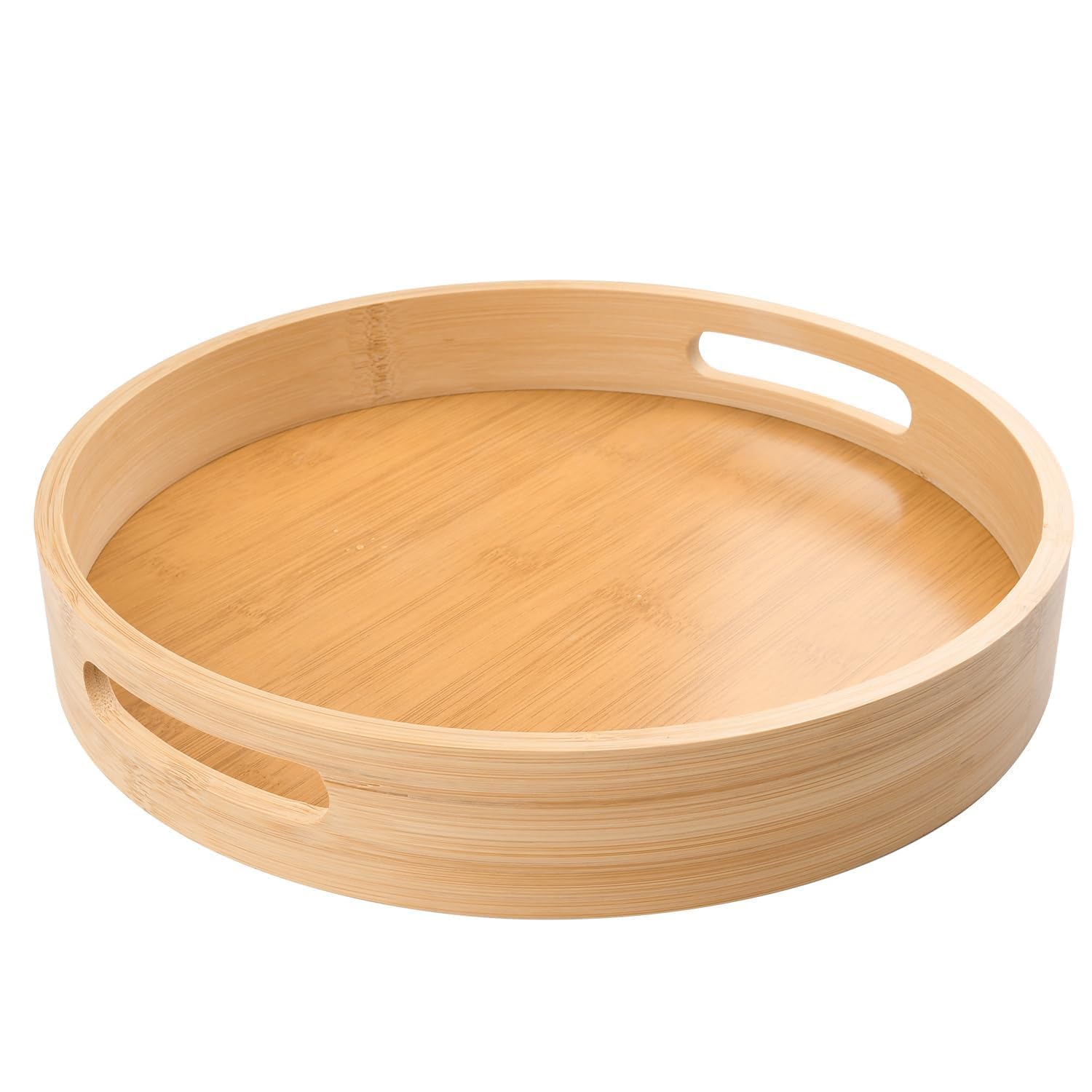 Acacia Wood Platter Boards Long Decorative Trays Home Decor Cheese Board Wooden Serving Platters for Cookie, Snack, Dessert, Food Dish Cake Appetizer Plates (Round Serving Wooden 12inch)