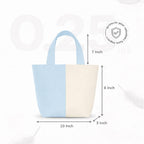 Lify Canvas Mini Tote Bag for Women | Small Handbag Purse with Zipper & Inner Pocket | Lightweight Cotton Canvas Craft Bag for Daily Use, Travel, Shopping & Gifting (1 Piece) (Sky Blue)