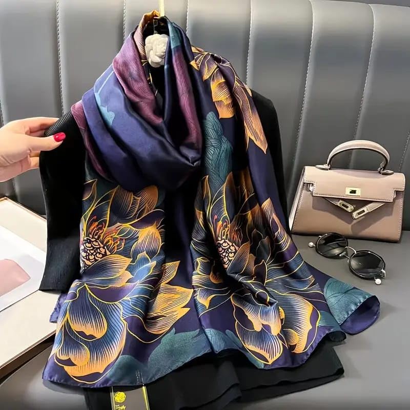 SWANKY Silk Stoles For Women Stylish Latest, Scarf for ladies & Girls, Head Neck Scarves, duppatta for girls (Multi)