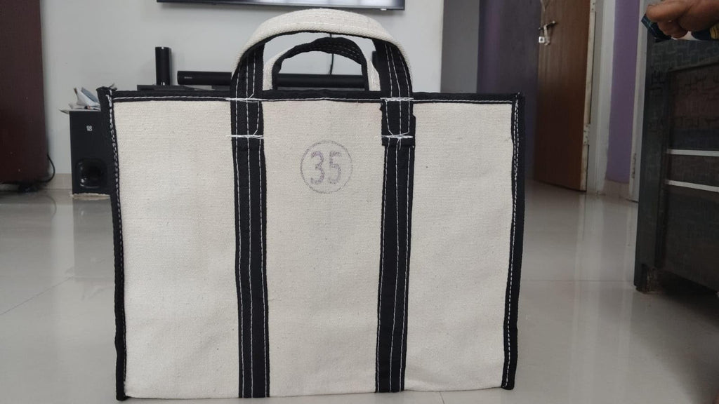 Heavy Duty Canvas Utility Tote Bag with Reinforced Handles, Large Reusable Storage Tote, Natural Cotton Canvas Carry Bag for Shopping, Grocery, Travel, Beach, Picnic & Everyday Use 10KG Capacity