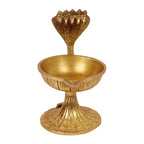 Artavrko Big Brass Sheshnaag Om Diya Handle Aarti Incense Burner, Loban Burner ,Bakhoor Burner, Dhoop Dhuni, Sambrani Dhoop for Home, Offices & Temples (6.5x3.5x5.5 Inches)