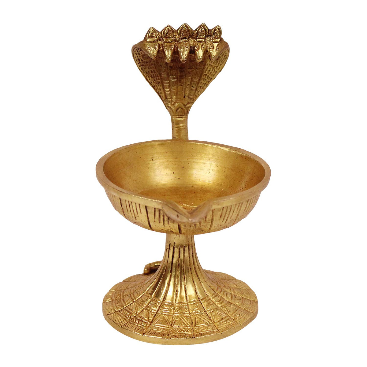 Artavrko Big Brass Sheshnaag Om Diya Handle Aarti Incense Burner, Loban Burner ,Bakhoor Burner, Dhoop Dhuni, Sambrani Dhoop for Home, Offices & Temples (6.5x3.5x5.5 Inches)
