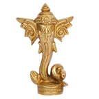 Svarup Brass Ganesha Idol Long Ear Trunk Ganesh Statue Good Luck Gift Height 4.75 Inch.
