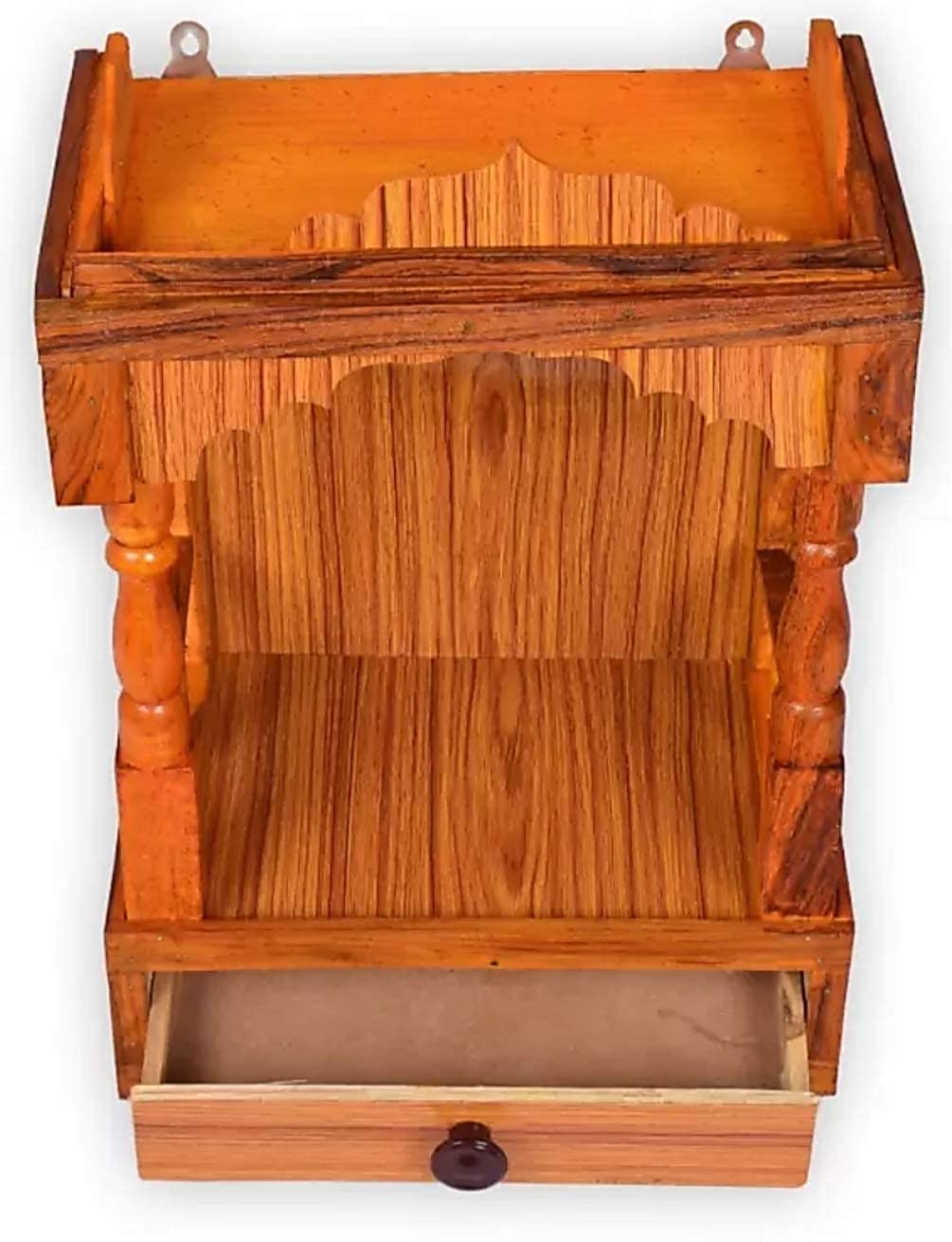ANCHARA Wooden Plywood Mandir for Pooja Home Decoration Beautiful Temple (Hight 52 X 40 X 25 CM) White