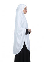 AL RIDHA Women's Premium Sarina Crystal Namaz Hijab | Readymade Namazi Scarf & Rumali for Daily Prayer | Soft & Lightweight Islamic Prayer Wear (White)