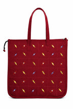 Vaishnavi Creations Solapur | Embroidered Cotton Tote Bag for Women | Spacious Handbag | Eco-Friendly Shoulder Bag for Office, Shopping & Daily Use | Maroon