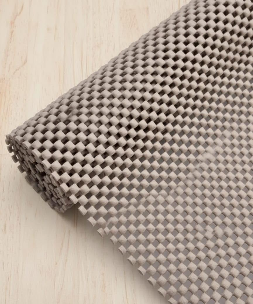 Dribble (45cm X 125cm- 2Pcs Pack) Eva Shelf Liner Mat Roll, Non Slip Drawer & Cabinet Liner for Kitchen, Oilproof Washable Fridge Mat | Anti Skid Cupboard Wardrobe Multipurpose Mat (Beige) Pack of 2 Kafalo
