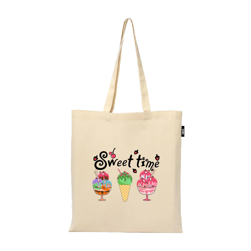 VVWV Printed Tote Bag | 100% Organic Cotton Shopping | Grocery Tote Bag | Women Office College Grocery | Vegetable Bags Market, Canvas Bag 15kgs Capacity (13 x 15.7 Inch)