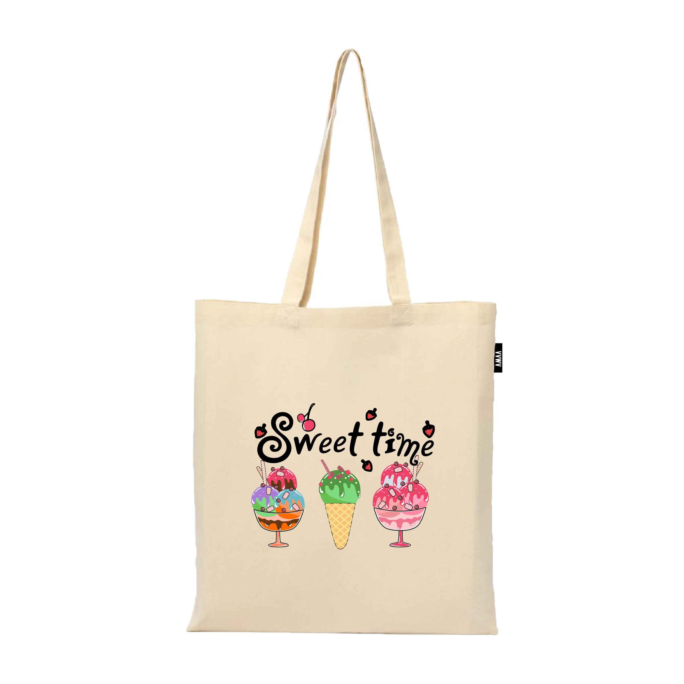 VVWV Printed Tote Bag | 100% Organic Cotton Shopping | Grocery Tote Bag | Women Office College Grocery | Vegetable Bags Market, Canvas Bag 15kgs Capacity (13 x 15.7 Inch)