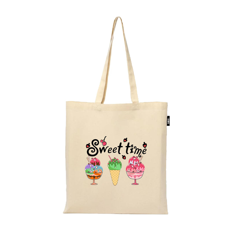 VVWV Printed Tote Bag | 100% Organic Cotton Shopping | Grocery Tote Bag | Women Office College Grocery | Vegetable Bags Market, Canvas Bag 15kgs Capacity (13 x 15.7 Inch)