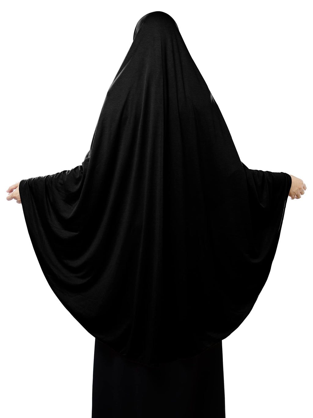 Mehar Hijab's Modest Women's Designed Solid Poly cotton Feel Good Fabric ZAKIA HIJAB (Black, XX-Large)