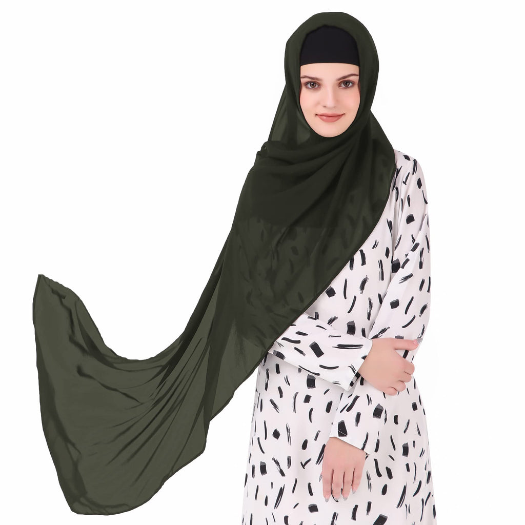 MyBatua Long Hijab in Breathable Soft Georgette large Head Wrap, Wholesale Price, 1pc Scarf HJ-020 (100x225 cm, Henna)
