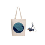 Eco Right Canvas Tote Bags for Women with Bag Charms, College Bag for Girls, 100% Organic Cotton Tote Bag with Stylish Keychain Charms, Travel, Shopping & Beach Handbag Combo