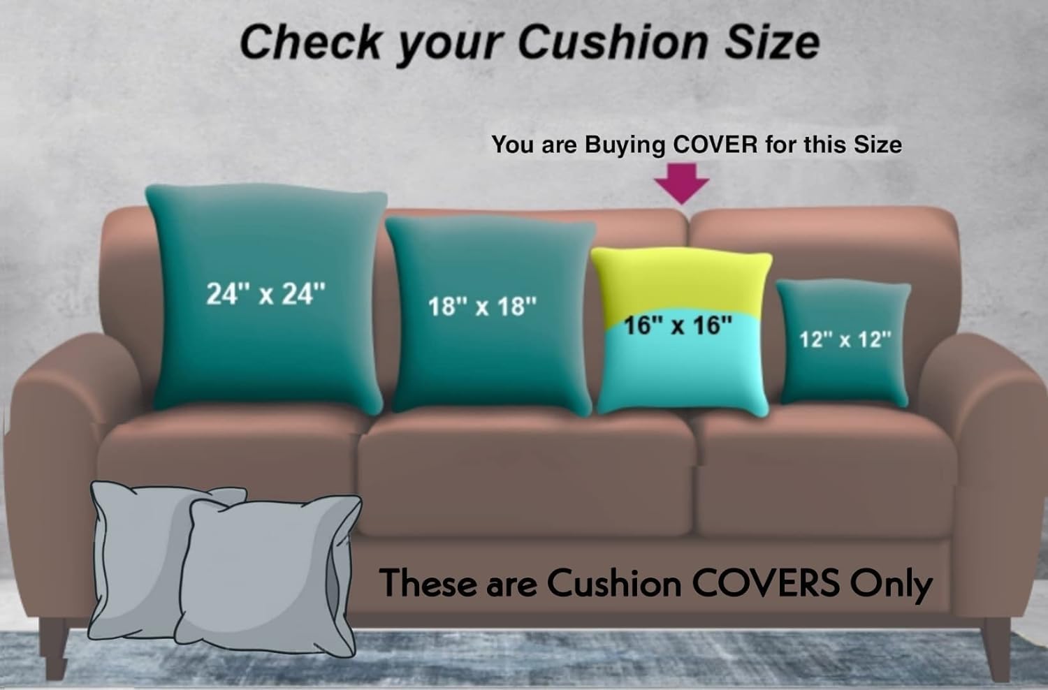 Trance Home Linen Cotton 16X16 In Cushion Covers Only For Sofa & Diwan, Throw Pillow, (16X16 In, 40x40Cm, Damask & Dori Forest Green), Set of 5
